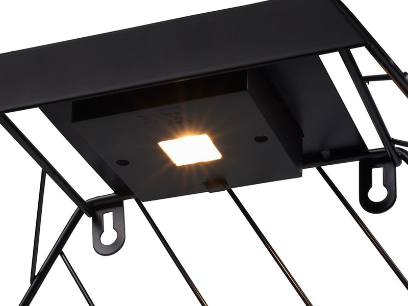 LED Deko Solar Wandleuchte für Pflanzen aus Stahl Gitter in Schwarz, Höhe 25,5cm