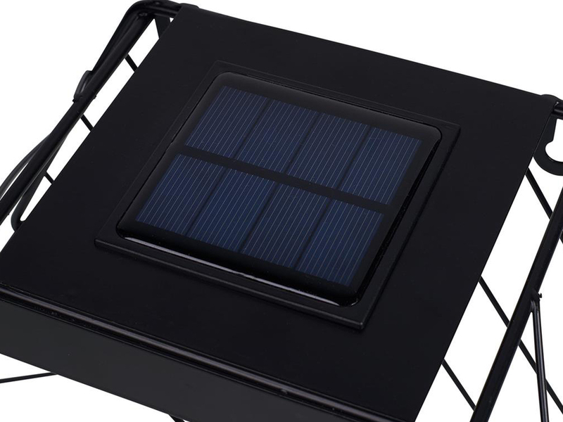 LED Deko Solar Wandleuchte für Pflanzen aus Stahl Gitter in Schwarz, Höhe 25,5cm