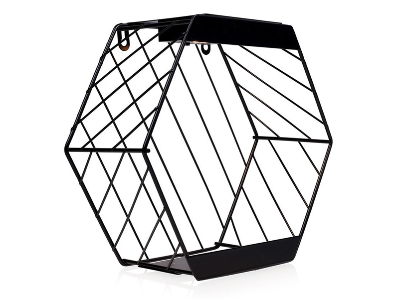 LED Deko Solar Wandleuchte für Pflanzen aus Stahl Gitter in Schwarz, Höhe 25,5cm