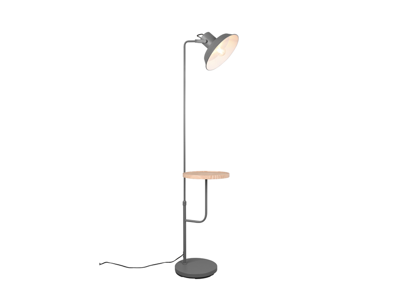 LED Stehleuchte mit Textilschirm silber 40cm Wohnzimmerlampe Stehlampe Bürolampe 