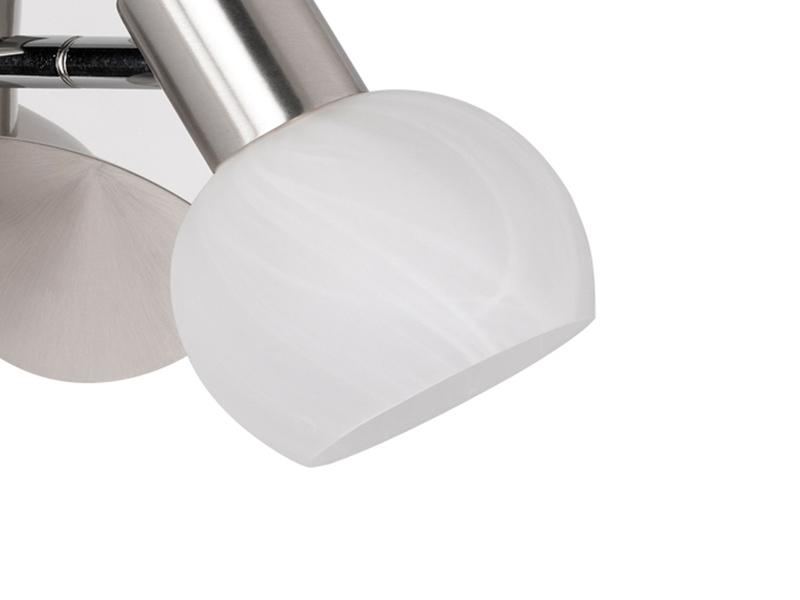 LED Wandstrahler Silber Chrom & Glas Alabaster, Breite 11cm