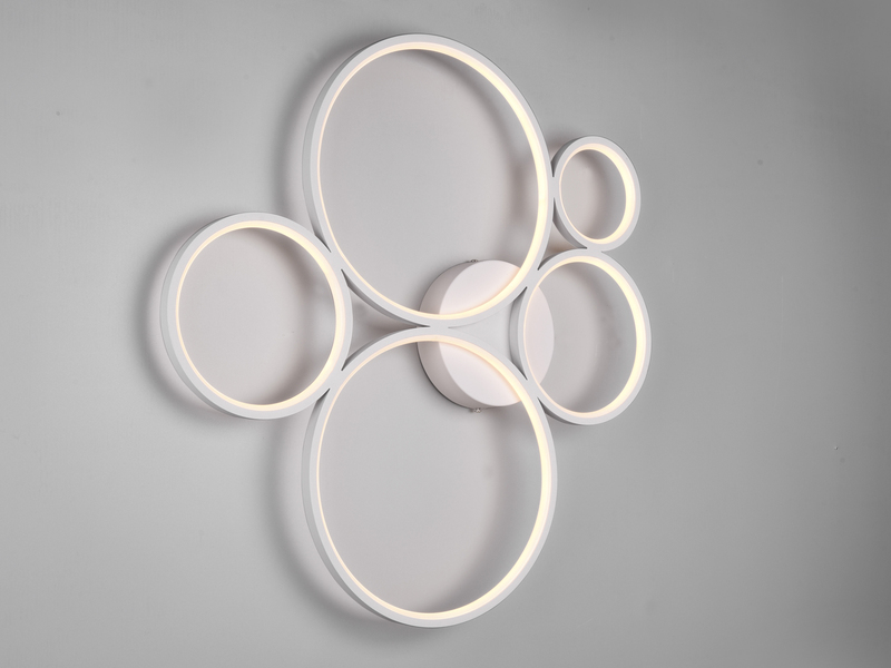 LED Deckenlampe RONDO Ringleuchte flach & dimmbar in Weiß, Breite 59cm