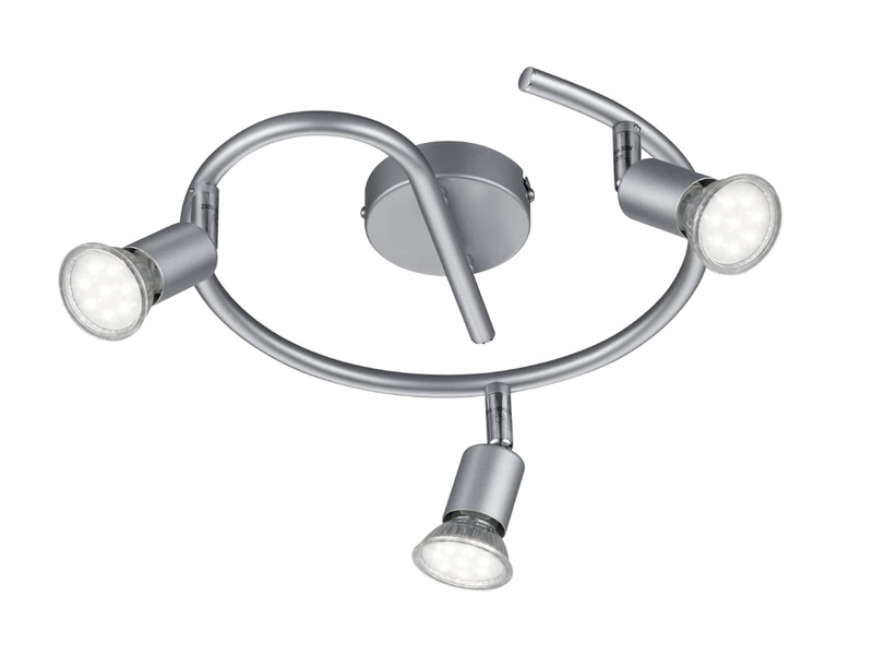 LED Deckenstrahler PARIS Rondell 3 flammig Silber titanfarbig, Ø 26cm