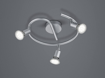 LED Deckenstrahler PARIS Rondell 3 flammig Silber titanfarbig, Ø 26cm