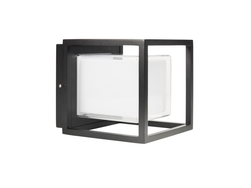 LED Außenwandleuchte CUBIC aus Aluminium in Schwarz, 17x15cm