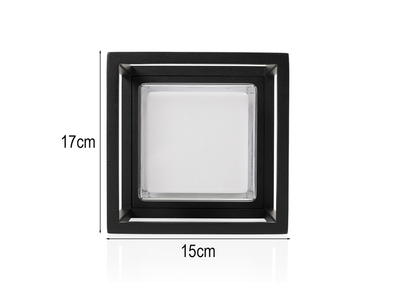 LED Außenwandleuchte CUBIC aus Aluminium in Schwarz, 17x15cm