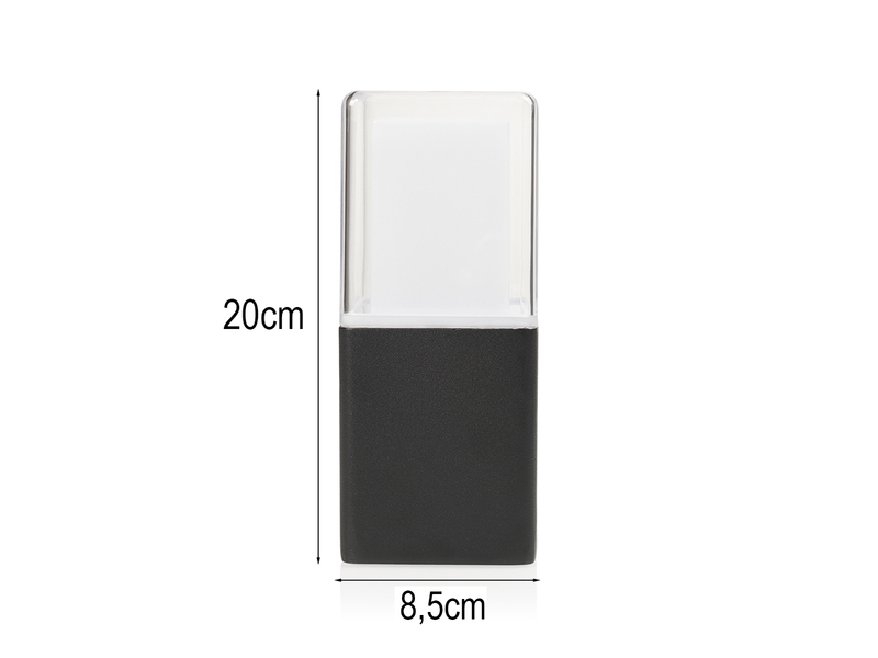 LED Außenwandleuchte aus Aluminium in Schwarz Up Light, Höhe 20cm