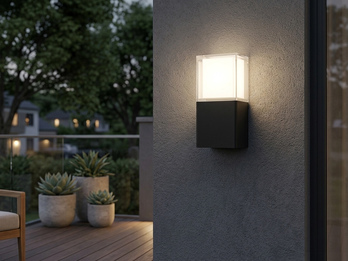 LED Außenwandleuchte aus Aluminium in Schwarz Up Light, Höhe 20cm