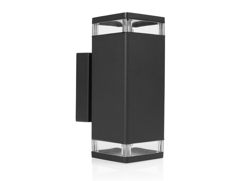 Up and Down Außenwandleuchte aus Aluminium in Schwarz, Höhe 23cm