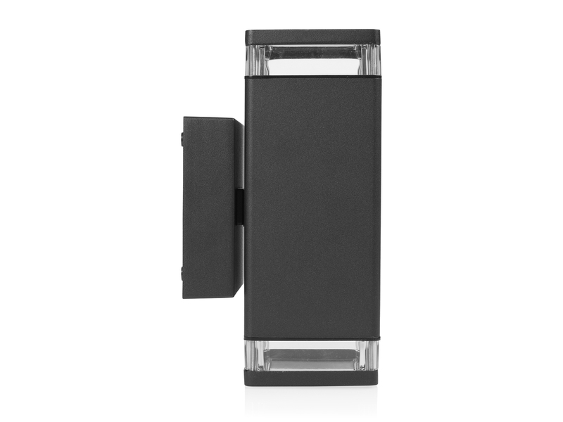 Up and Down Außenwandleuchte aus Aluminium in Schwarz, Höhe 23cm