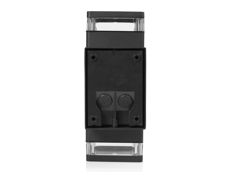 Up and Down Außenwandleuchte aus Aluminium in Schwarz, Höhe 23cm