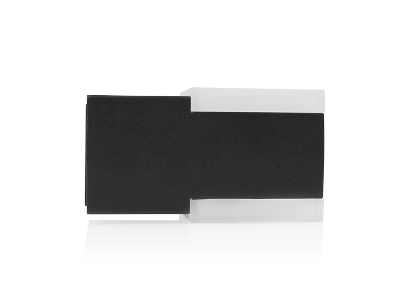 Kleine Up and Down LED Außenwandleuchte aus Aluminium in Schwarz, 7,5x7cm