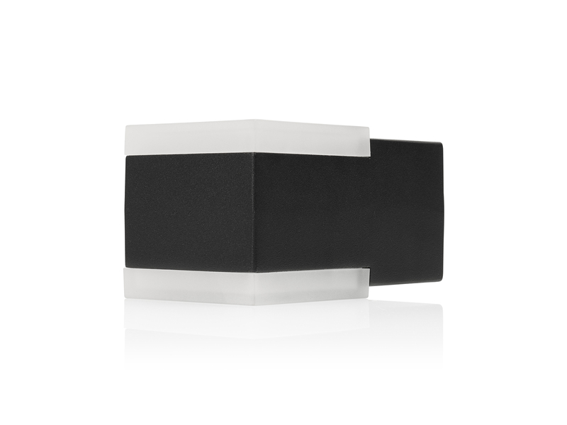 Kleine Up and Down LED Außenwandleuchte aus Aluminium in Schwarz, 7,5x7cm
