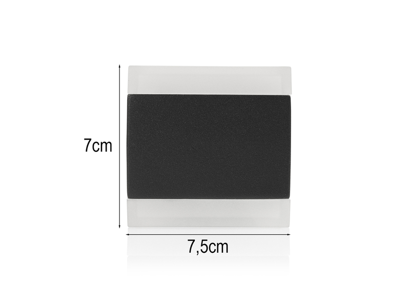 Kleine Up and Down LED Außenwandleuchte aus Aluminium in Schwarz, 7,5x7cm