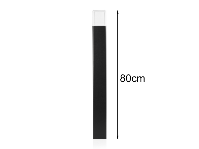 2er Set moderne LED Pollerleuchten aus Aluminium in Schwarz, Höhe 80cm