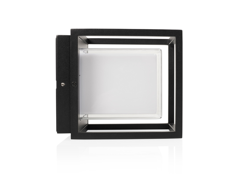 2er Set LED Außenwandleuchten aus Aluminium in Schwarz, 17x15cm