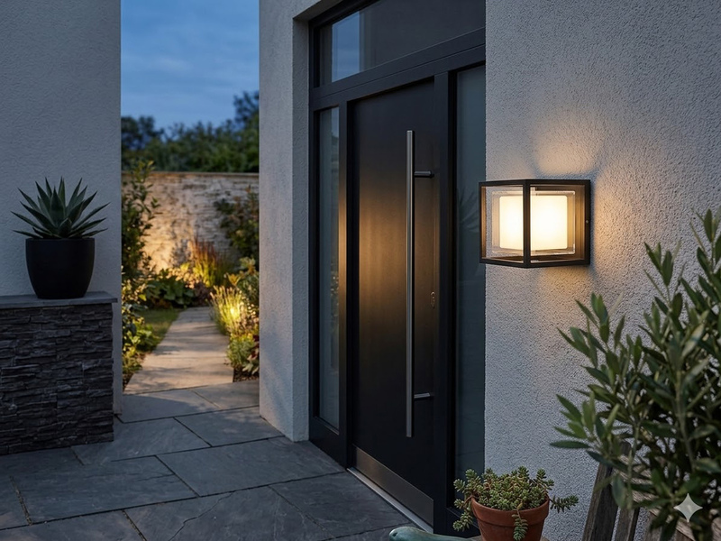 2er Set LED Außenwandleuchten aus Aluminium in Schwarz, 17x15cm
