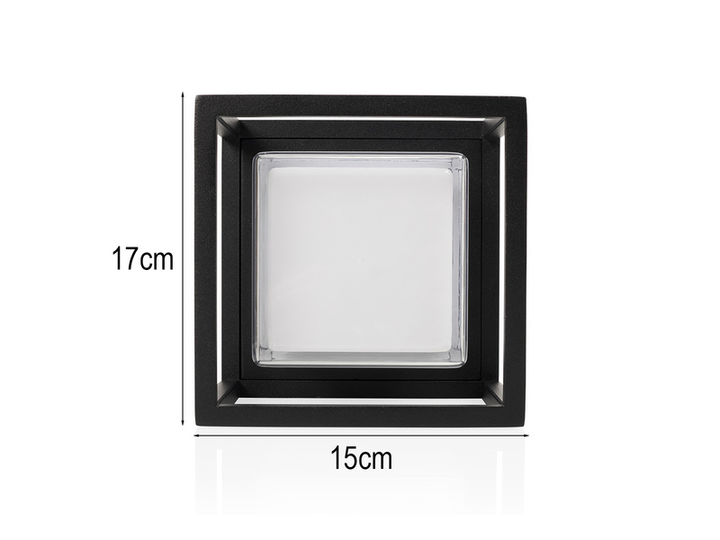 2er Set LED Außenwandleuchten aus Aluminium in Schwarz, 17x15cm