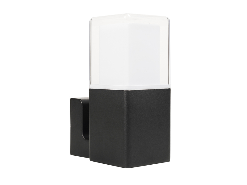 2er Set LED Außenwandleuchten aus Aluminium in Schwarz Up Light, Höhe 20cm