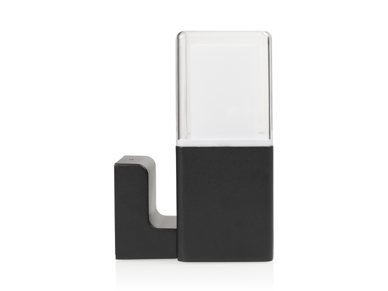 2er Set LED Außenwandleuchten aus Aluminium in Schwarz Up Light, Höhe 20cm