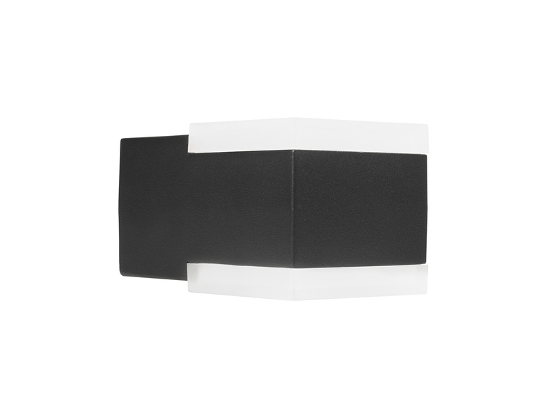 2er Set Kleine Up and Down LED Außenwandleuchten Aluminium Schwarz, 7,5x7cm