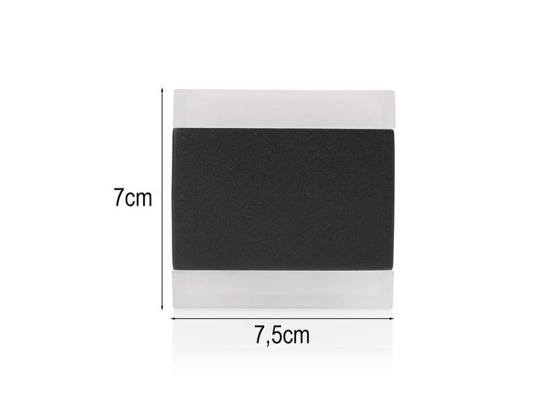 2er Set Kleine Up and Down LED Außenwandleuchten Aluminium Schwarz, 7,5x7cm