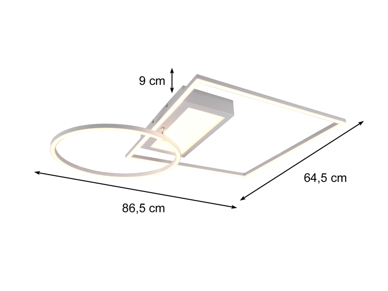 Flache LED Deckenleuchte DOWNEY Weiß schwenkbar & dimmbar mit Fernbedienung