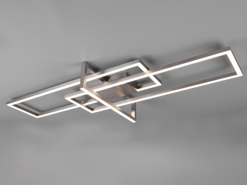 Große LED Deckenleuchte SALINAS mit Switch Dimmer Silber matt 100cm lang