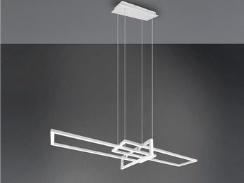 Große LED Pendelleuchte SALINAS lang mit Switch Dimmer Weiß, Breite 110cm