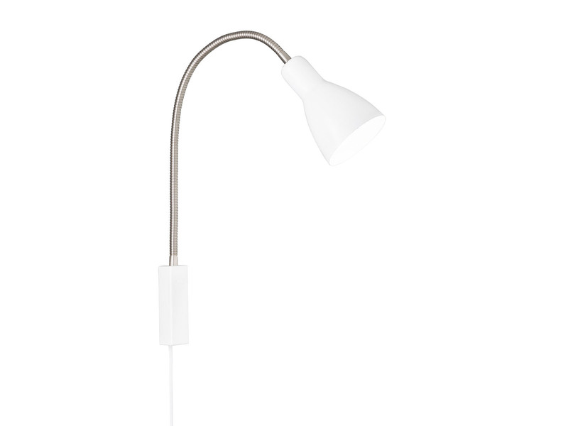 LED Leselampe & Bettleuchte Weiß mit Kabel & Stecker, Breite 11cm