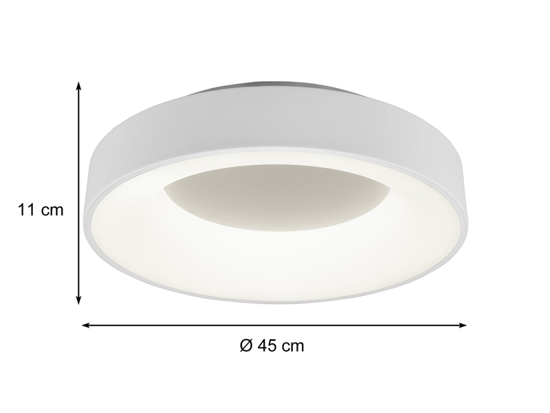LED Deckenleuchte GIRONA Weiß mit Switch Dimmer, Ø 45cm