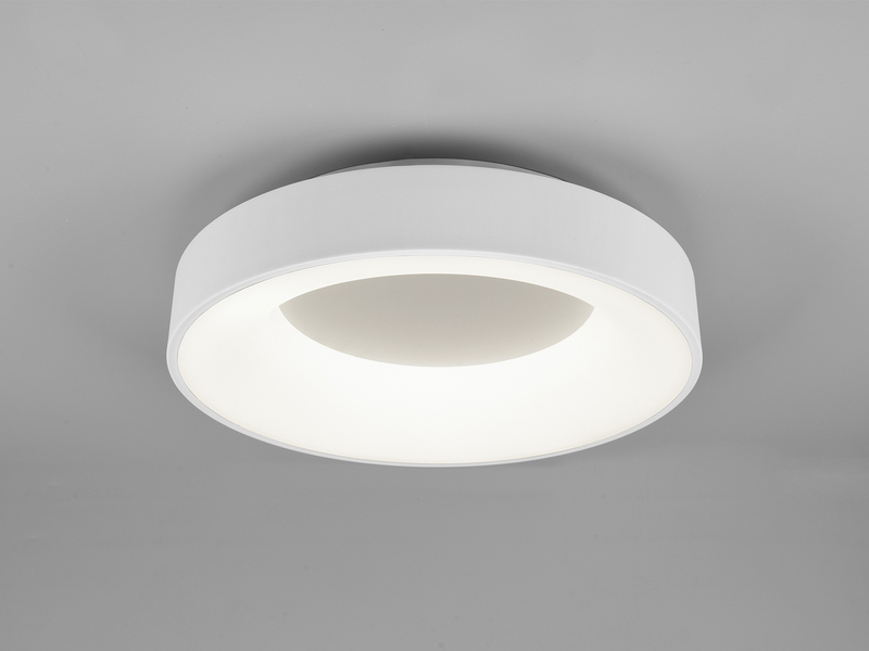Moderne LED Deckenleuchte GIRONA Weiß dimmbar über Lichtschalter, Ø 45cm