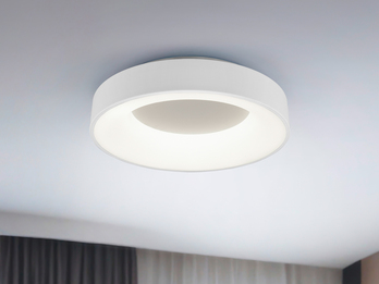 Moderne LED Deckenleuchte GIRONA Weiß dimmbar über Lichtschalter, Ø 45cm