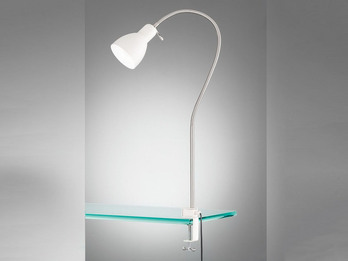 Flexible Klemmleuchte Weiß mit LED - Leselampe für Bett & Sofa