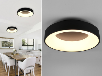 LED Deckenleuchte GIRONA Schwarz mit Switch Dimmer, Ø 45cm