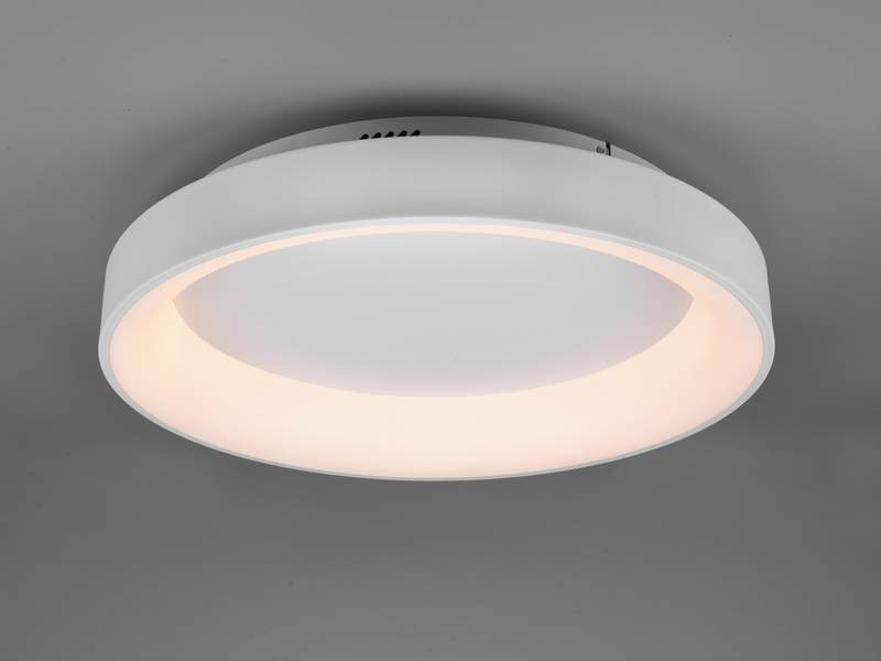 Große LED Deckenleuchte GIRONA Weiß mit Fernbedienung & Dimmer, Ø 60cm