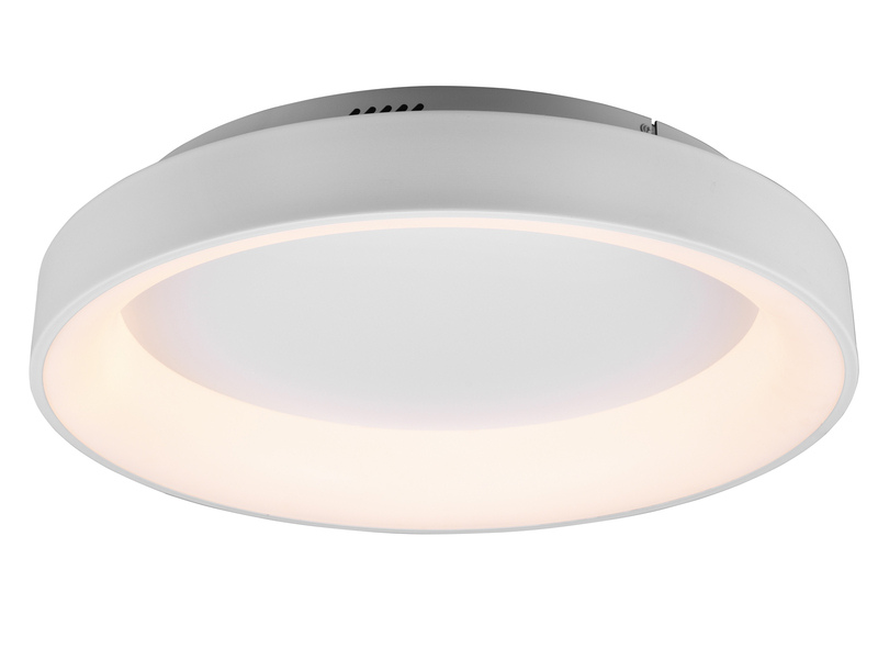 Große LED Deckenleuchte GIRONA Weiß mit Fernbedienung & Dimmer, Ø 60cm