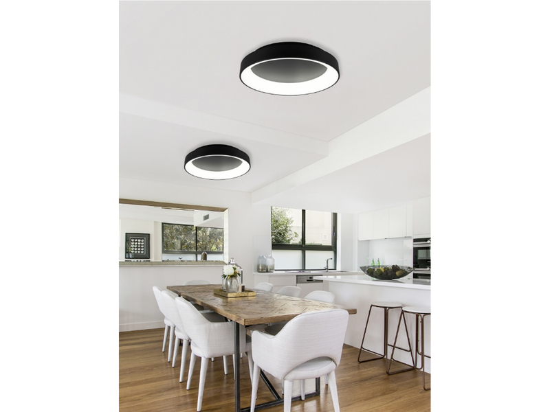 Große LED Deckenleuchte GIRONA Weiß mit Fernbedienung & Dimmer, Ø 60cm