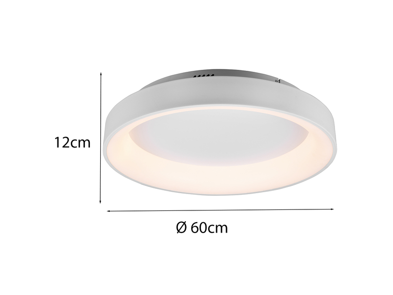 LED Deckenleuchte GIRONA dimmbar mit Fernbedienung & Tageslicht, Weiß Ø 60cm