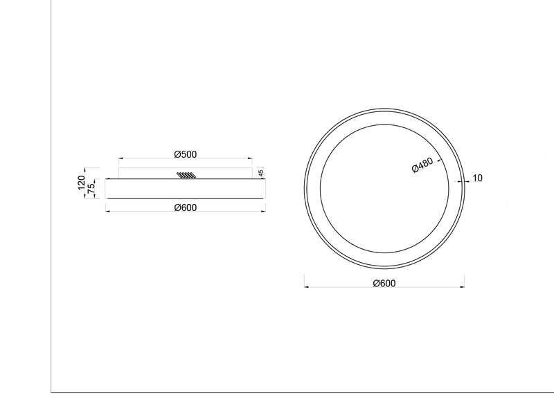LED Deckenleuchte GIRONA dimmbar mit Fernbedienung & Tageslicht, Schwarz Ø 60cm
