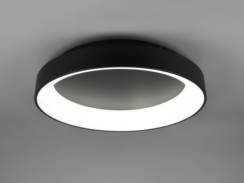 LED Deckenleuchte GIRONA dimmbar mit Fernbedienung & Tageslicht, Schwarz Ø 60cm