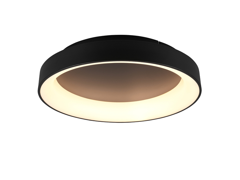 LED Deckenleuchte GIRONA dimmbar mit Fernbedienung & Tageslicht, Schwarz Ø 60cm