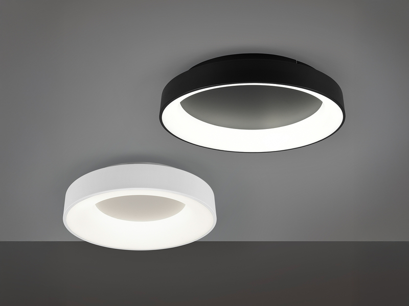 LED Deckenleuchte GIRONA dimmbar mit Fernbedienung & Tageslicht, Schwarz Ø 60cm