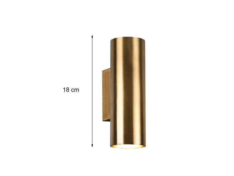 Wandleuchte MARLEY Up and Down Altmessing, Höhe 18cm