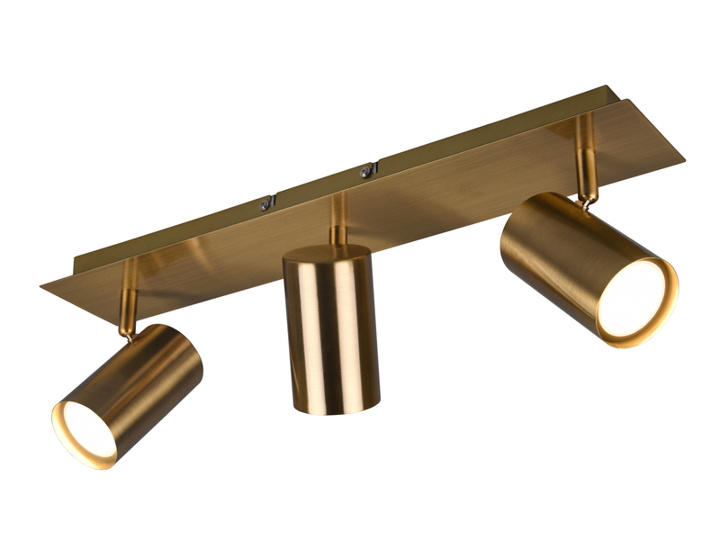 LED Deckenstrahler Altmessing 3-flammig, Breite 48cm