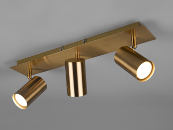 Deckenstrahler Altmessing 3-flammig mit GU10 LED, Breite 48cm
