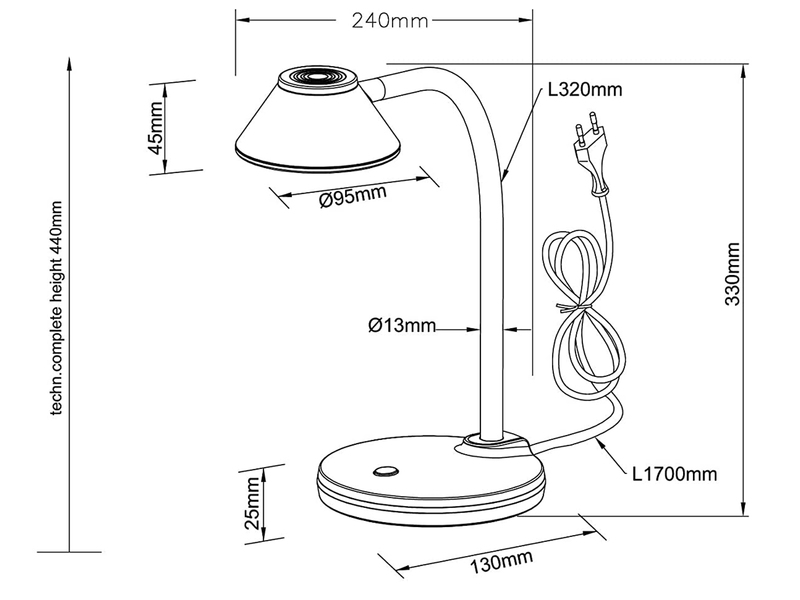 LED Schreibtischleuchten 2er SET flexibel, Kunststoff Weiß, 33cm hoch