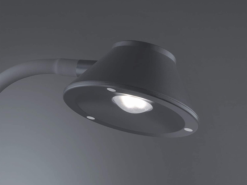 LED Schreibtischleuchten 2er SET flexibel, Kunststoff Titan, 33cm hoch