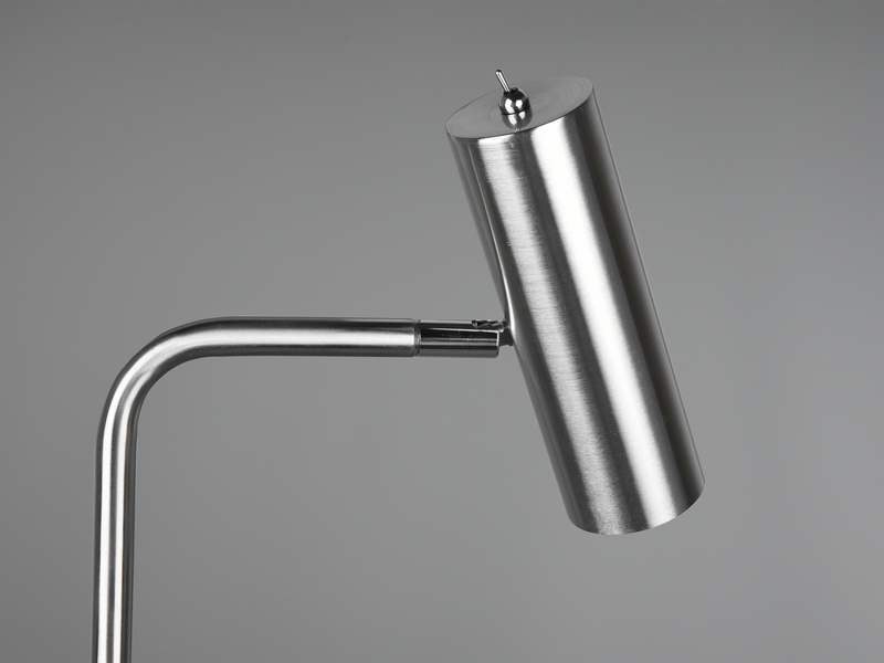Stehlampe MARLEY Metall Silber matt, Spot schwenkbar, Höhe 151cm