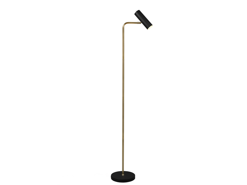 Stehlampe MARLEY Metall Schwarz Gold, Spot schwenkbar, Höhe 151cm